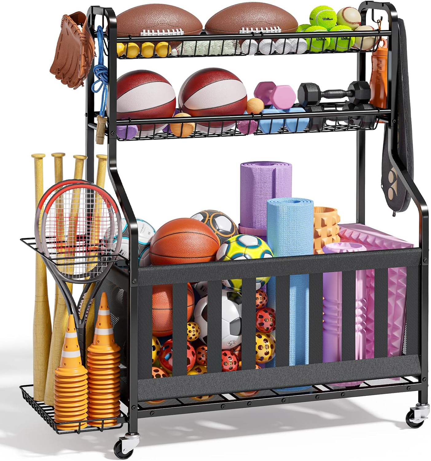Sports Equipment Garage Storage - منظم تخزين معدات رياضية، رف تخزين