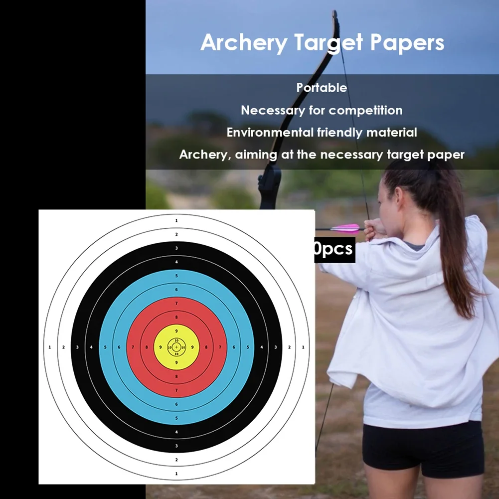 10 قطع من أهداف الرماية الورقي - مراجعة Archery Target Face وسعره