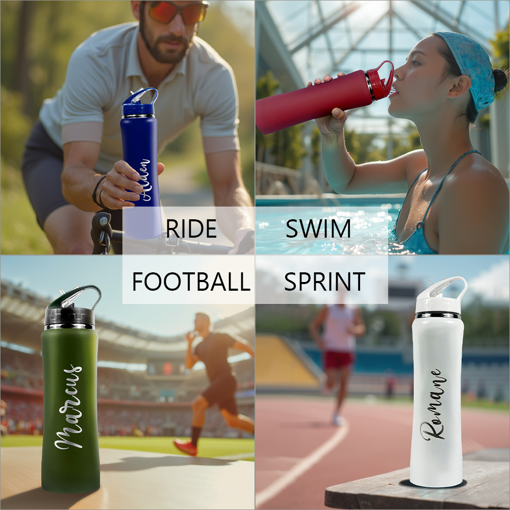 زجاجة ماء شخصية مع قش للشرب، ز - مراجعة Name Sports Equipment وسعره