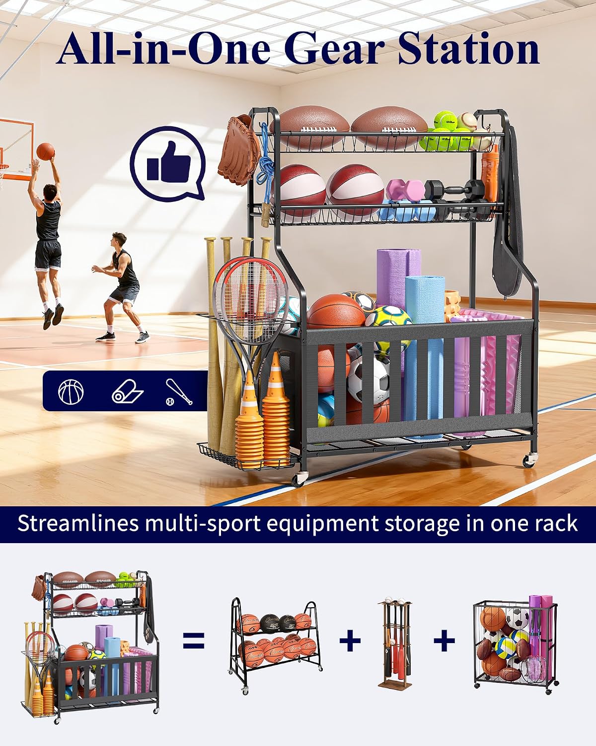 منظم تخزين معدات رياضية، رف تخ - مراجعة Sports Equipment Garage Storage وسعره