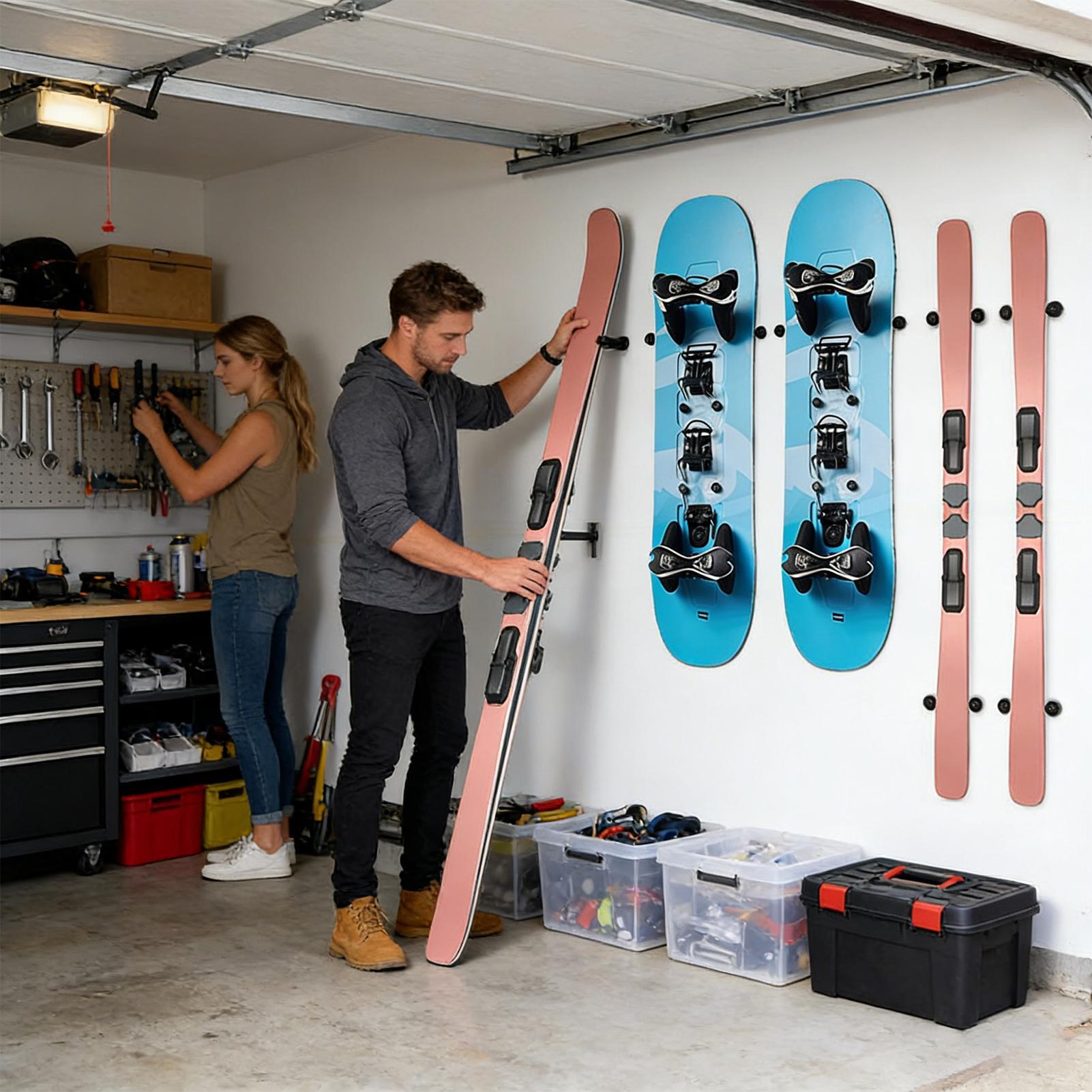 حاملات التزلج للجدار العمودي ع - مراجعة Sports Equipment Garage Storage وسعره
